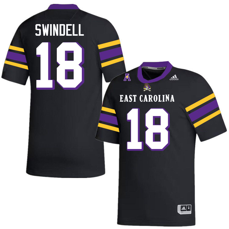 East Carolina Pirates #18 Norman Swindell College Football Jerseys,Uniforms-Alternate Black